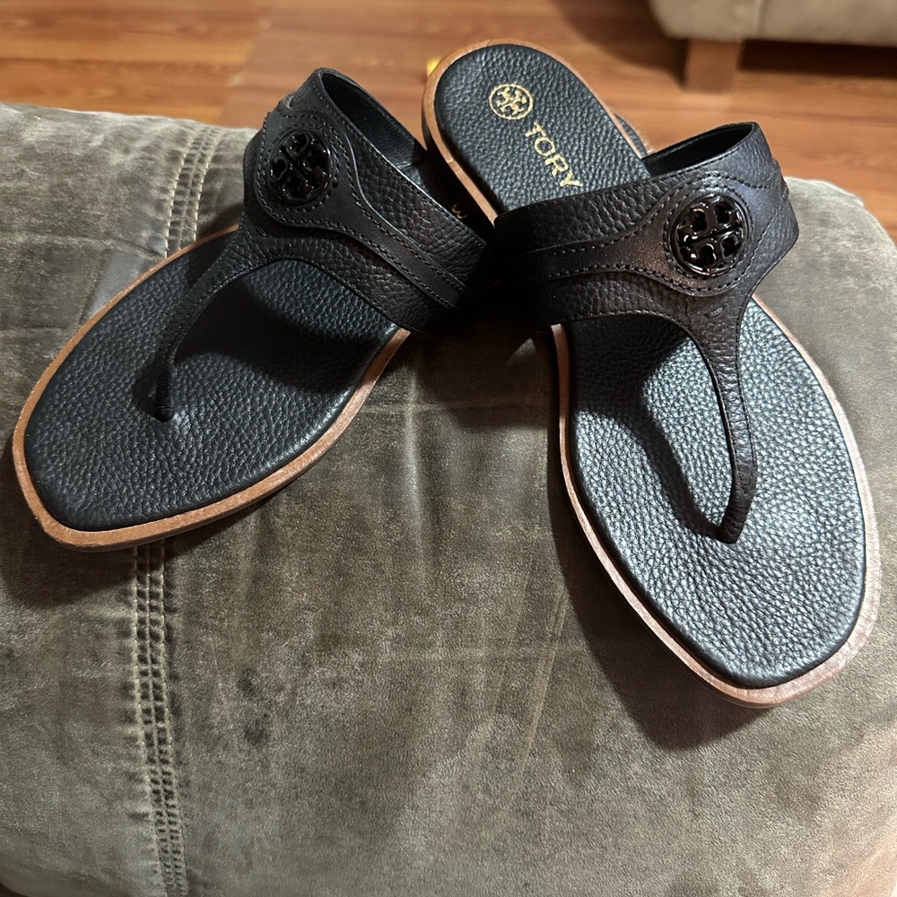 Tory Burch Black Leather Sandals
